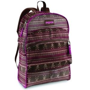 Pink & Brown Mesh JanSport Backpack